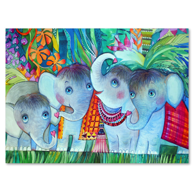 « baby éléphant », reproduction sur toile tendue, H 35 po x l 47 po