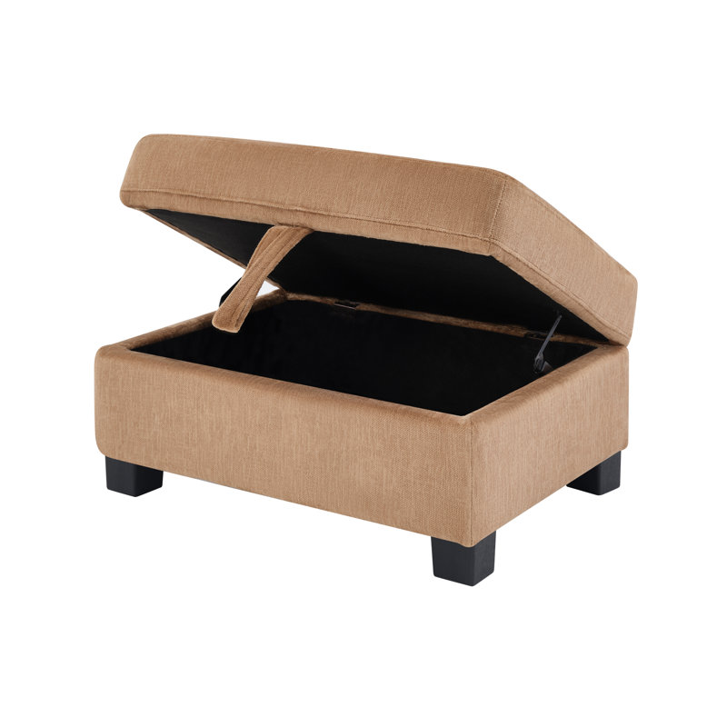 Canapé d'angle Havenly de 279 cm (109,8 po) en forme de U, recouvert de chenille, avec pouf de rangement amovible
