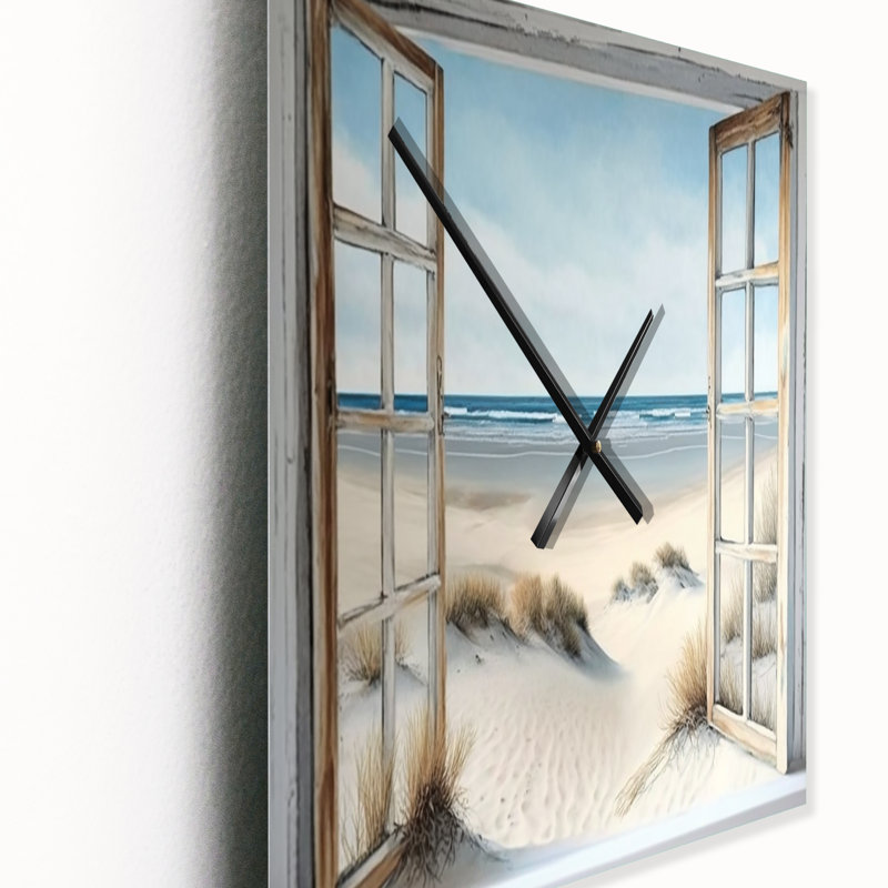 Jaray - Horloge murale moderne plage, H 32 po x l 24 po x P 1 po