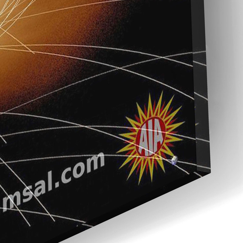  «Sun's Magnetic Field Portrayed» par la NASA, art mural en verre, 12 po x 12 po
