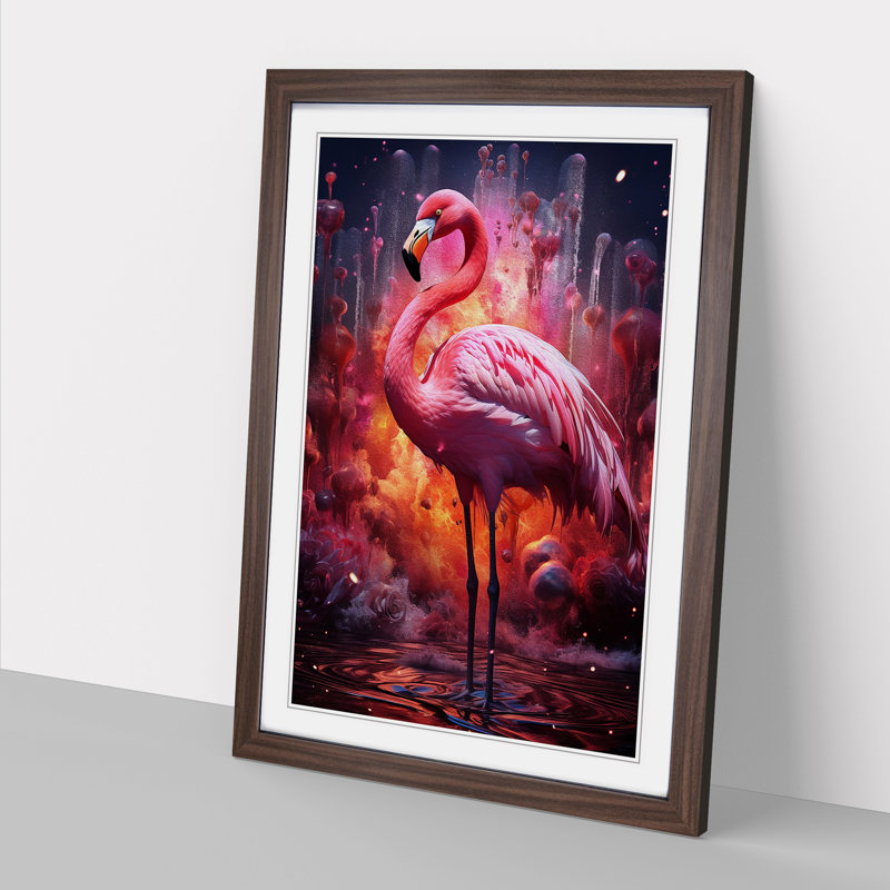 Flamingo Futurism Art - Framed Print