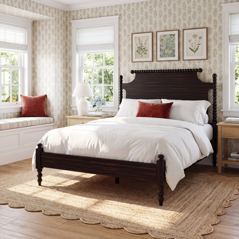 Nadette Spindle Bed, King, Oiled Bronze