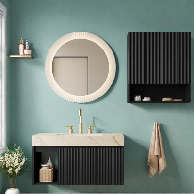 Meuble-lavabo moderne (avec meuble-lavabo et lavabo) avec rangement