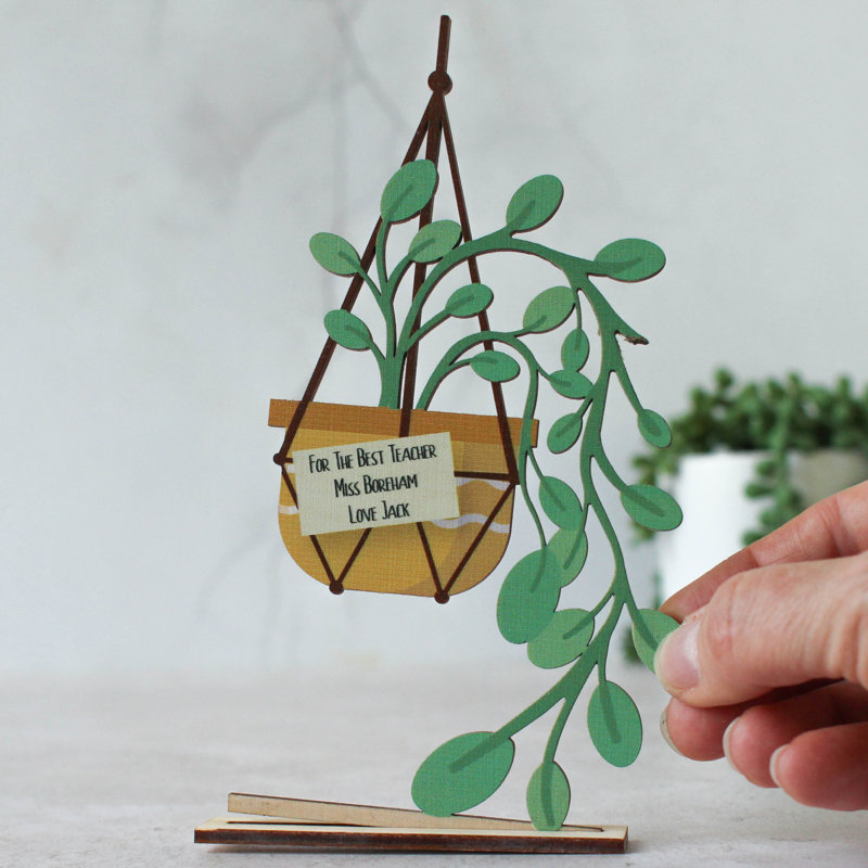 Hyde Personalised Wooden Card, Hanging Plant, Yes