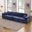 Causeuse à compression modulaire 69,29 po avec accoudoirs, élément modulaire rembourré en flanelle à 2 places avec 3 coussins, canapé «Boneless» Cloud en boîte pour le salon de petits espaces - bleu-2019045937-2014725982-2028112316