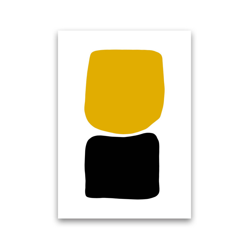 Mustard And Black Abstract Stones 3 by Pixy Paper - Print, Unframed, 84cm H x 59.4cm W x 1cm D