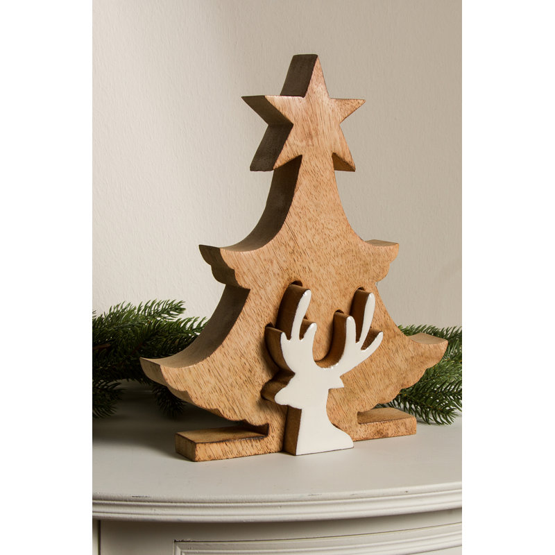 Star-Topped Tree Puzzle Christmas Figurine, Large