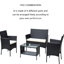 4 pièces de patio extérieur - beige avec coussins, fauteuils, table à thé avec verre transparent, meubles à porter et à déchirer-270600733