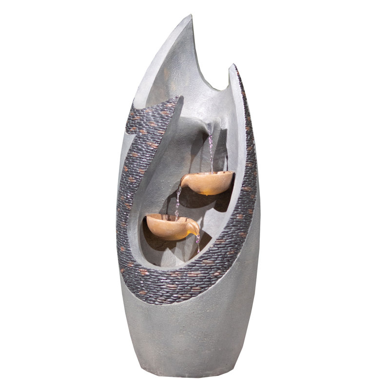Aubrei Polystone Fountain with Light