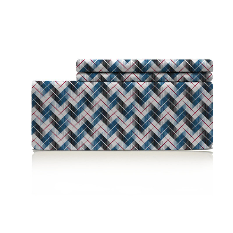Channahon 100% Cotton Plaid Sheet Set, King