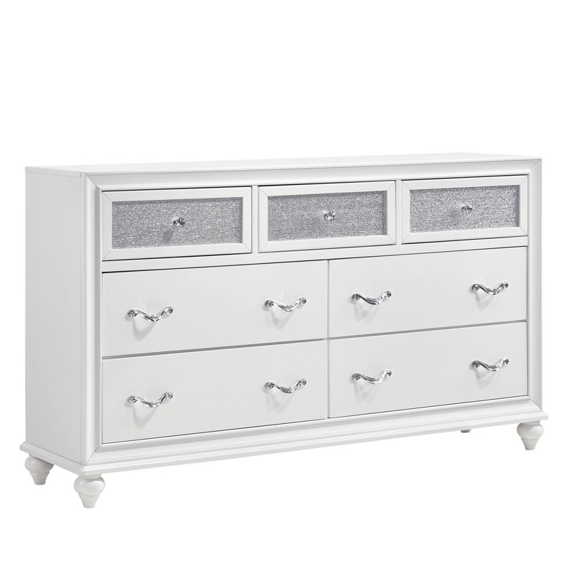 Ensemble de chambre à coucher 2 pièces avec commode Momen, Grand, Blanc / gris