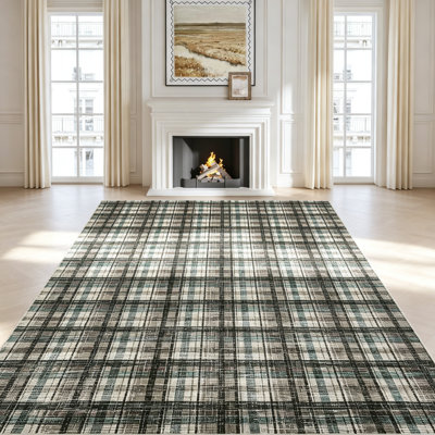 Tapis de couloir lavable - Tapis de salle de bain et de cuisine antidérapant haut de gamme, idéal pour la buanderie, le corridor et la chambre, avec envers en caoutchouc, doux, résistant aux taches et ne peluche pas, style moderne