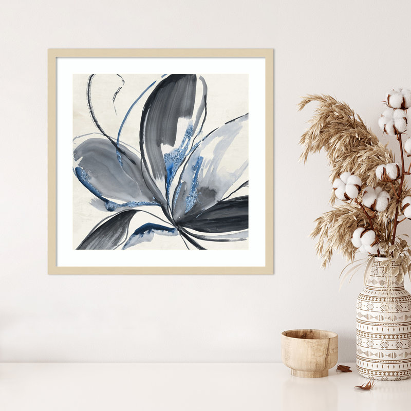 «Grey Glory II Blue» par Asia Jensen, impression sur bois encadrée, H 25 po x l 25 po