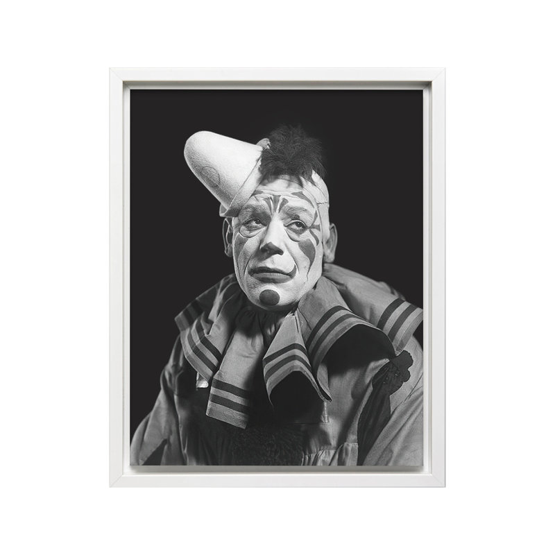 Clown effrayant, Canvas, Encadrement blanc, H 08 po x l 10 po