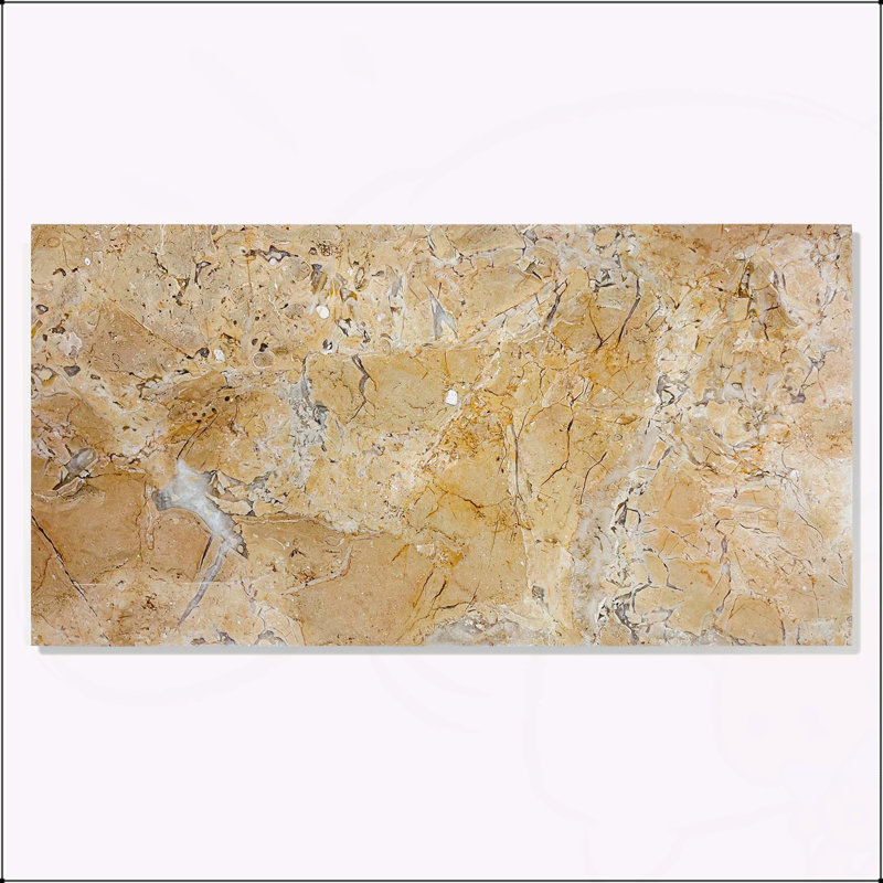Marbre naturel beige or jaune 12 * 24, pour plancher et mur, carreau de marbre poli, pierre naturelle, 1 boîte 4 pièces