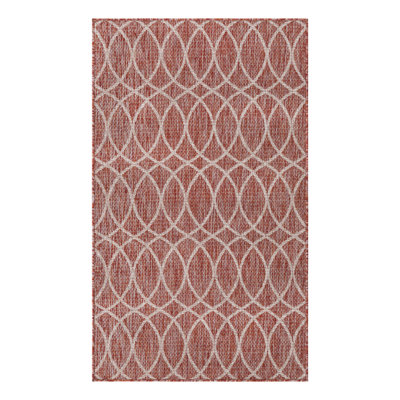 Rust Red Gitter Indoor/Outdoor Trellis Rug