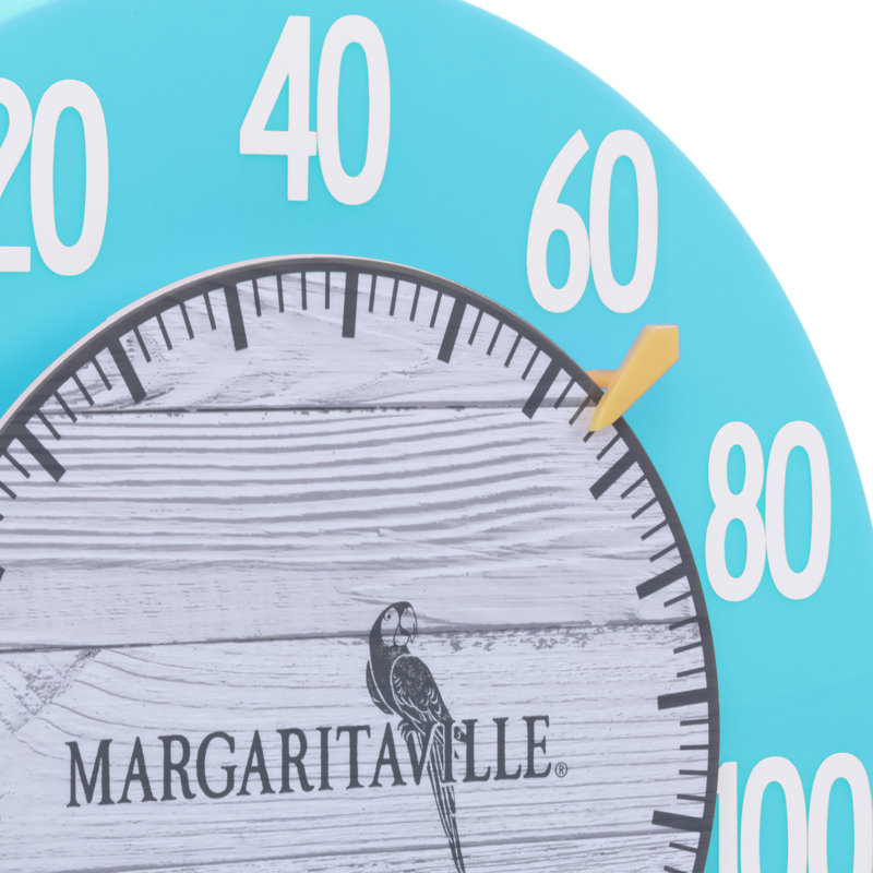 Thermomètre à cadran analogique 8 po Margaritaville, Bleu sarcelle