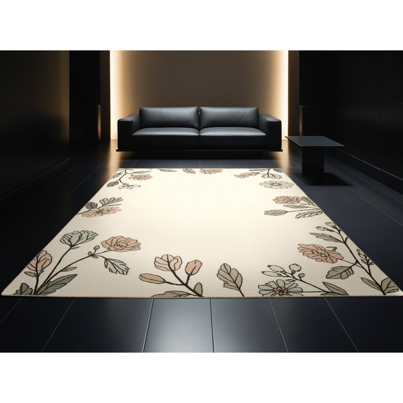 Tapis beige moderne et contemporain lavable à la machine Adamek, 8x10