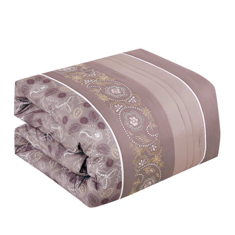 Purple Paisley Comforter Set Queen, Queen Size
