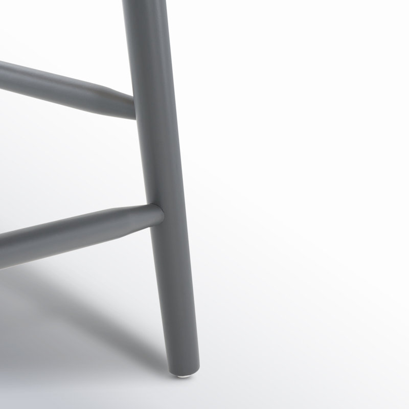 Ensemble de 2 tabourets en bois massif Sheffield, Tabouret de comptoir (siège d'une hauteur de 23 p, Gris