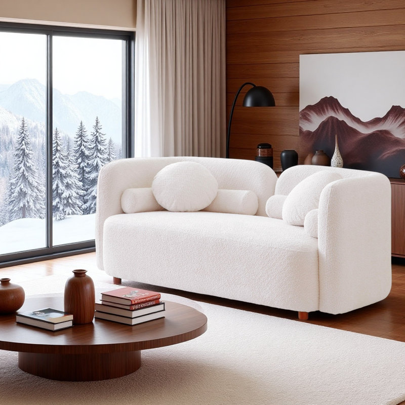 Canapé 69 po 69 po, H 34,65 po x l 69,29 po x P 28,35 po, Blanc
