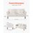Loveseat Sofa 69-Inch Velvet Fabric 2-Seats Couch with Sinuous Spring White