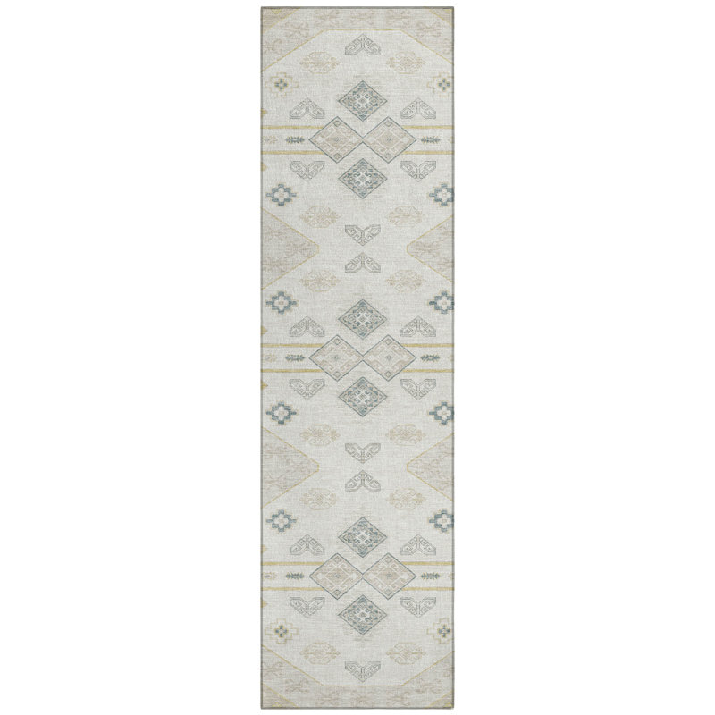 Machine Washable Indoor/Outdoor Chantille ACN2565 Global Rug, Runner 2'3" x 7'6", Beige