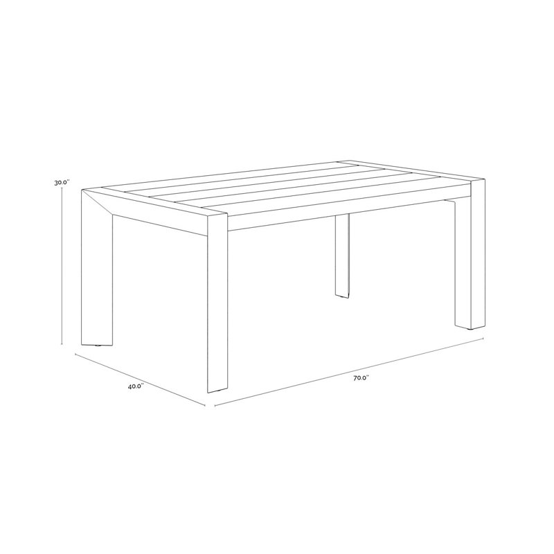 Dining Table, 30”H x 70”L x 40”W