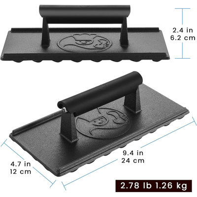 Cast Iron Non-Stick Grill Press