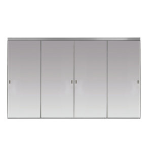 Portes de placard coulissantes en miroir à cadre en aluminium poli