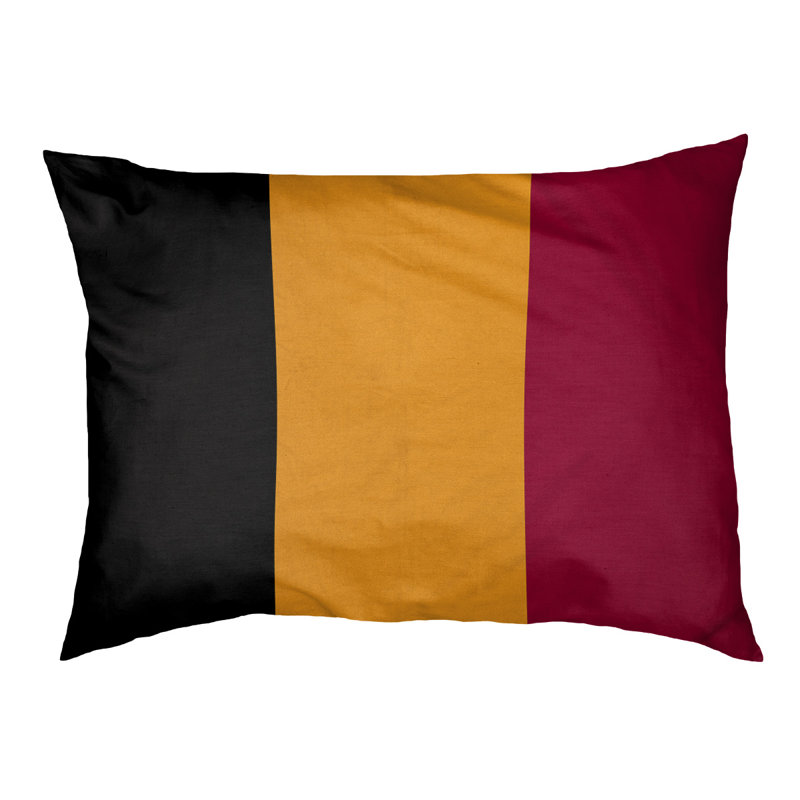 Coussin Designer, Moyen (L 18 po x l 28 po), Noir / jaune / rouge