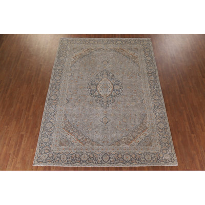 Over-Dyed Gray Traditional Area Rug 9x12