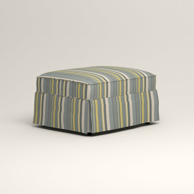 Jameson Upholstered Ottoman, Classic Bleach White Twill
