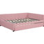 Lit de jour rembourré en tissu rose avec couchette et sans sommier polyvalent --513045346