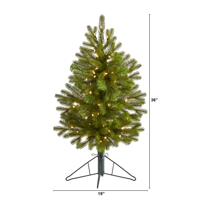 Lighted Artificial Christmas Tree, 3' H