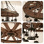 Luminaire suspendu vintage en bois à 8 têtes 31,5 po (finition grain de bois)
