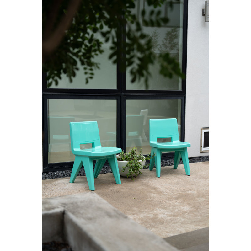 Fresco Outdoor Dining Side Chair, Seafoam Green
