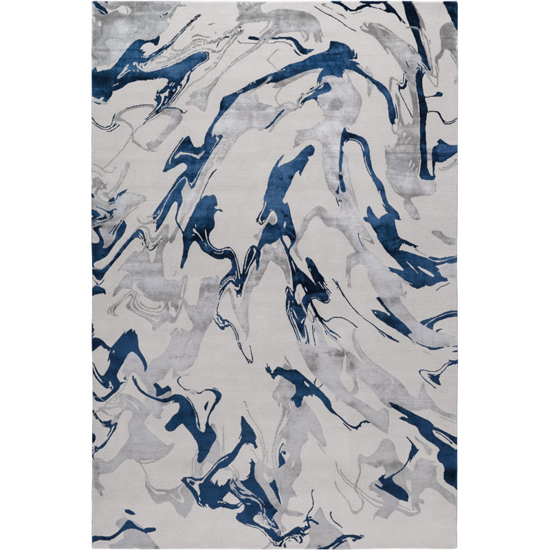 Echo Silver Area Rug, Rectangle 5' x 7'6"
