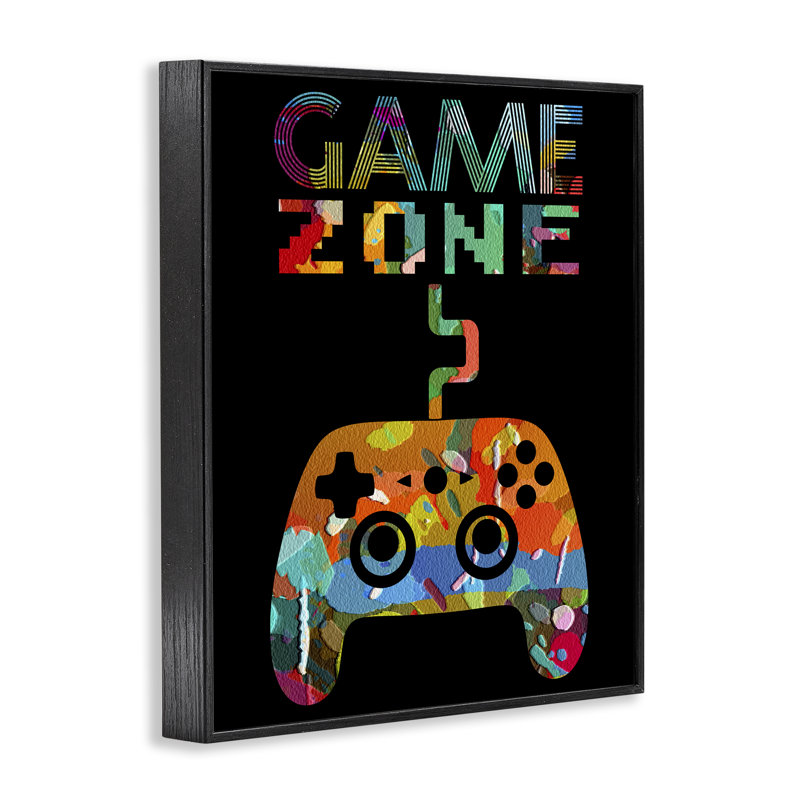 «Collage Retro Game Zone», giclée encadrée, conception par Marcus Prime, Giclée encadrée noir minuit, H 30 po x l 24 po