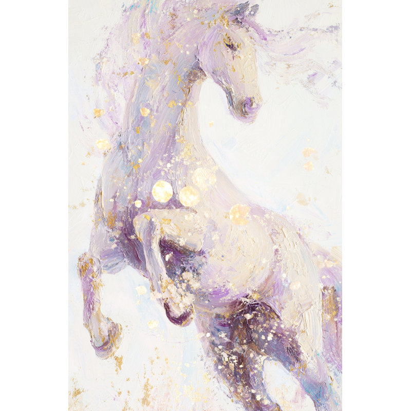 Lavande, cheval sur toile tendue, H 36 po x l 24 po x P 1,5 po