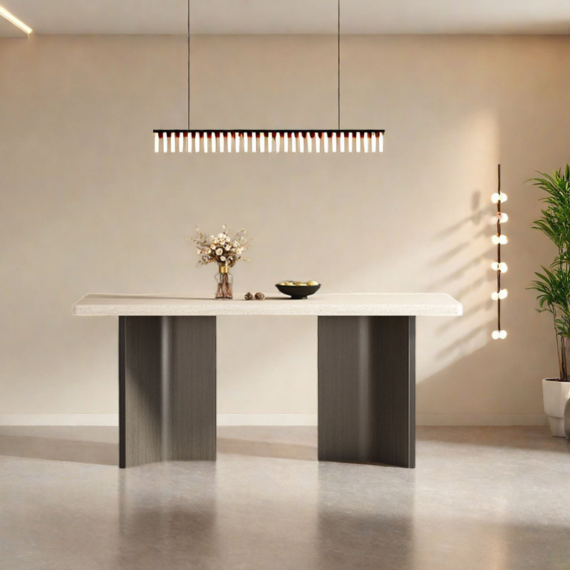 Italian Modern Retro Rectangular Dining Table, 29.5"H x 55.1"L x 31.5"W