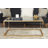 Honea Metal Gold Coffee Table with Clear Glass Top and Acrylic Legs