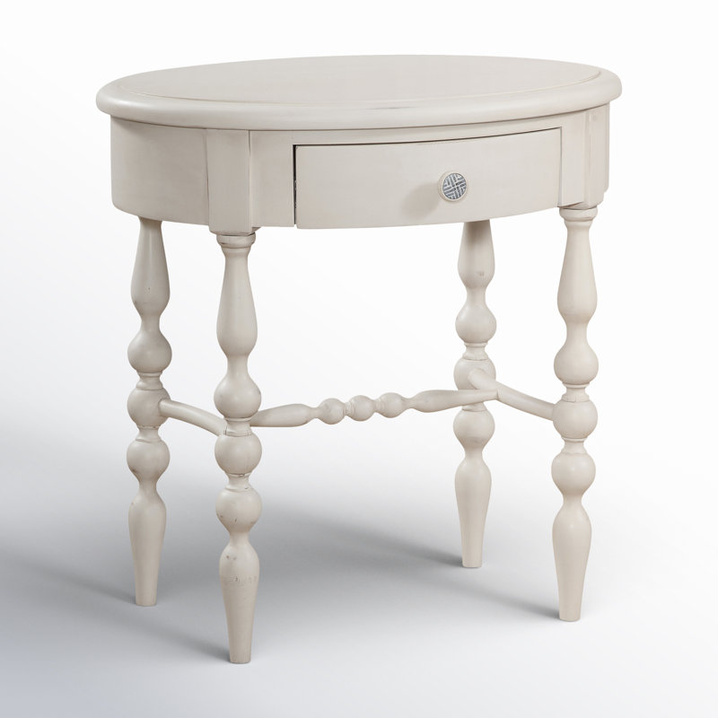 End Table With Storage, Dove White