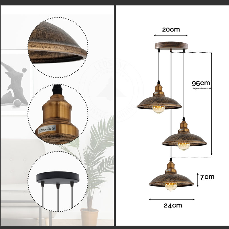 Bellwether 3 - Light Cluster Pendant, Brushed Copper, Brushed Copper