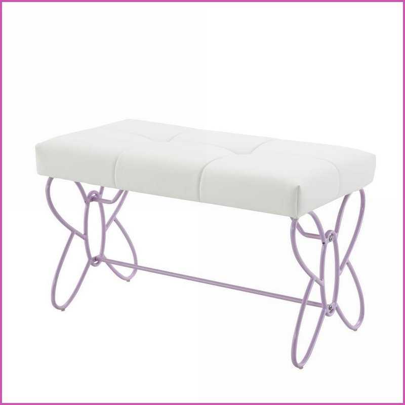 Banc rembourré d'appoint en cuir synthétique doré clair avec structure en composite robuste | Or | Rembourré