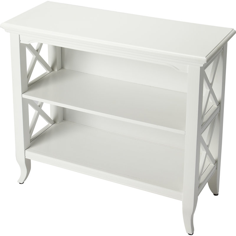 Newport 32"W 2 Shelf Bookcase, Glossy White