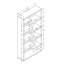 Vitrine Mid-Century avec 8 tablettes, conception ouverte pour un rangement organisé et invitant