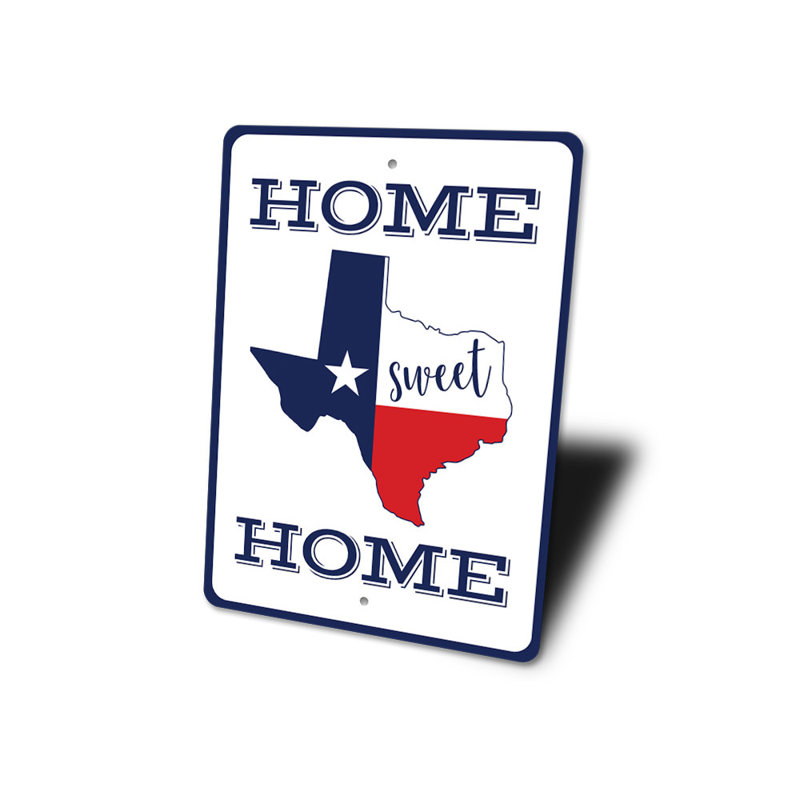 Plaque en aluminium Texas Home, H 18 po x l 12 po x P 0,06 po