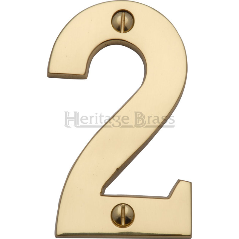 Heritage Brass Heritage Numeral Face Fix 76mm (3"), Polished Brass, 2