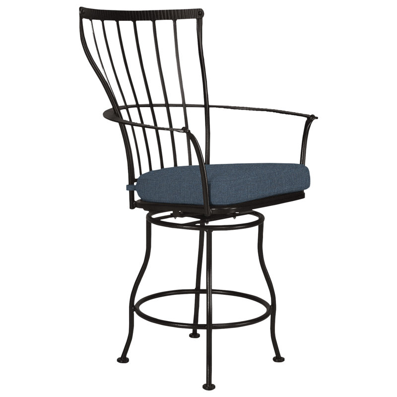 Monterra Outdoor Swivel Bar Stool, Sahara Cafe, Carbon Black, 31.5''